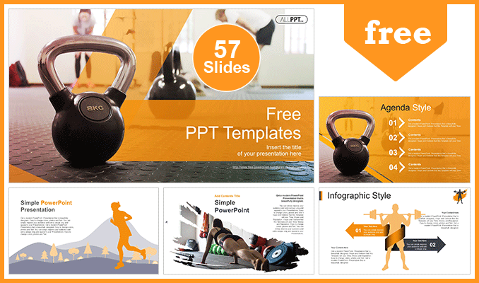 Workout With Kettle Bell Powerpoint Templates