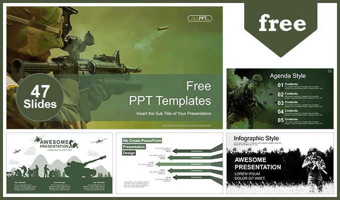 Army Soldier In Action Powerpoint Templates For Free