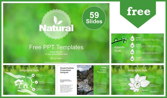 Natural Green Background PowerPoint Templates for Free