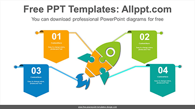 Flags-on-rocket-puzzles-PowerPoint-Diagram-Template-list-image