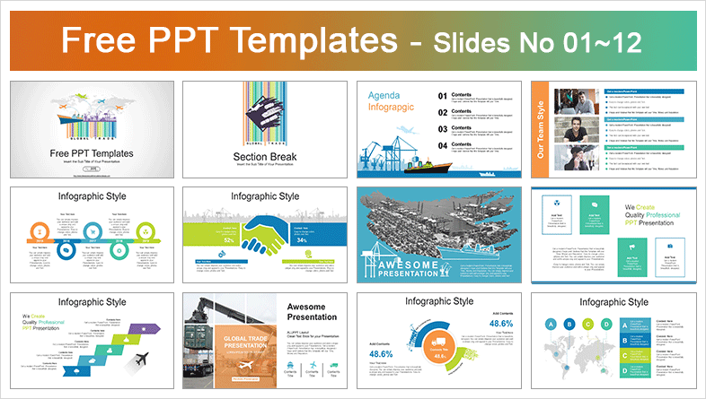 Global Logistics Network Powerpoint Templates For Free
