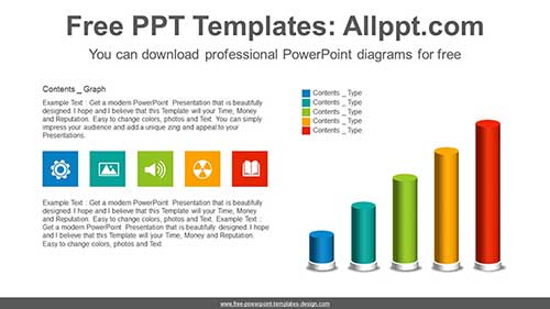 3D Cylinder Bar Chart PowerPoint Diagram-list image