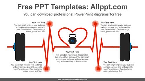 Barbell Heart Beat PowerPoint Diagram-list image