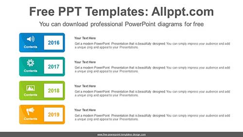 Card Text Boxes PowerPoint Diagram-list image