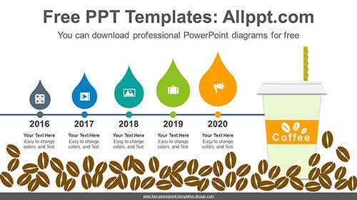 Coffee Bean drop PowerPoint Diagram-list image