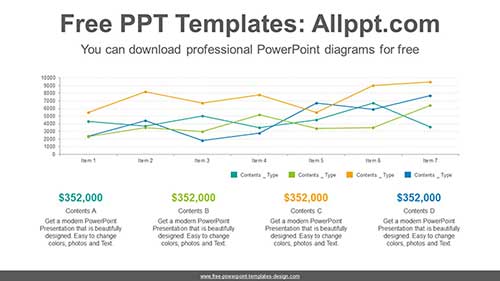 Four Line Charts PowerPoint Diagram-list image