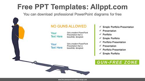 Guns Free Zones PowerPoint Diagram-list image