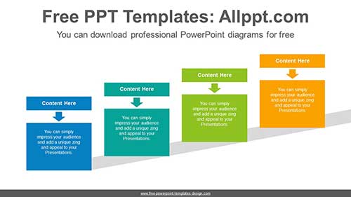 Text Boxes Staircase PowerPoint Diagram-list image