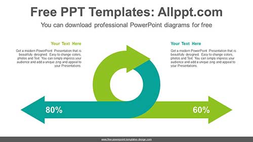 Two Curved Arrows PowerPoint Diagram-list image