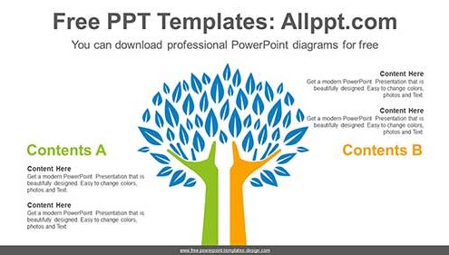 Two Hands Tree PowerPoint Diagram-list image
