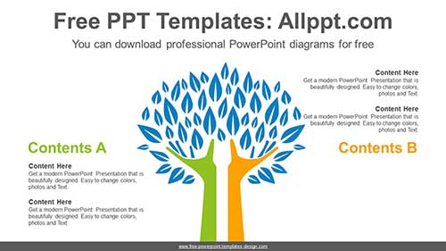 Two Hands Tree PowerPoint Diagram-list image