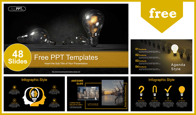 Glowing Light Bulb Powerpoint Templates For Free