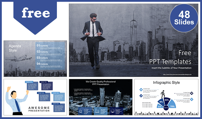 Businessman Cityscape Powerpoint Templates For Free