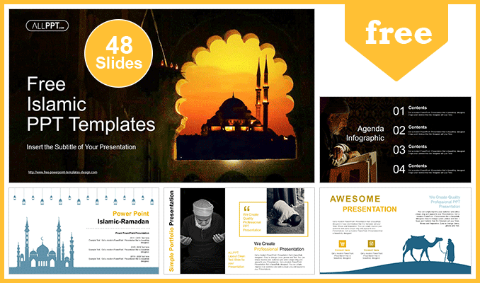 Islamic Mosque Sunset Powerpoint Templates For Free