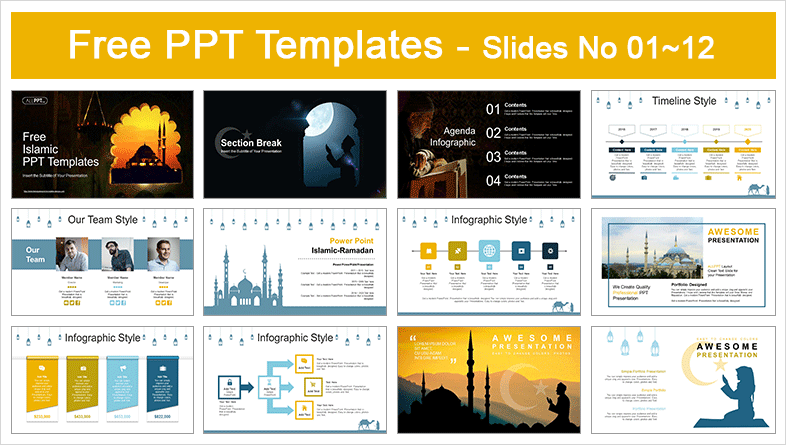 Islamic Mosque Sunset Powerpoint Templates For Free