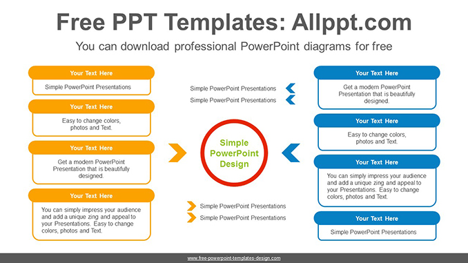 Text Box Comparison Powerpoint Diagram For Free