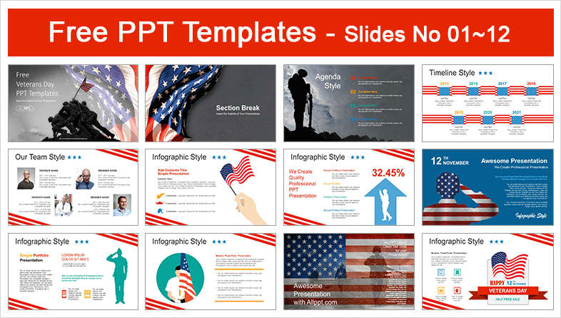 Happy Veterans Day Powerpoint Templates For Free