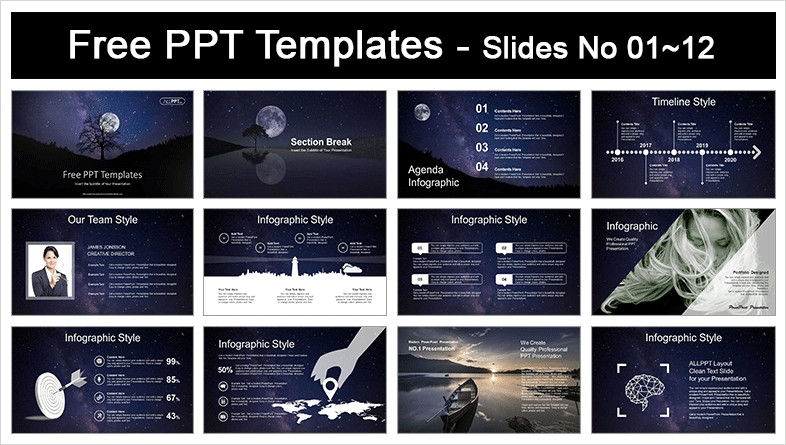Night Sky Full Moon Powerpoint Templates For Free