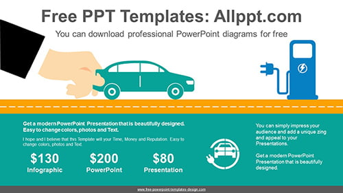 Electric Car Charging Station PowerPoint Diagram for free