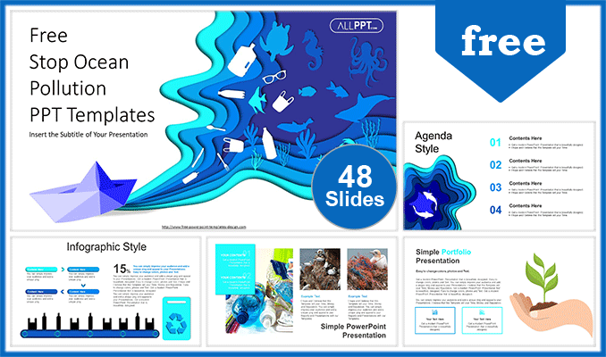 Stop Ocean Plastic Pollution Powerpoint Templates For Free